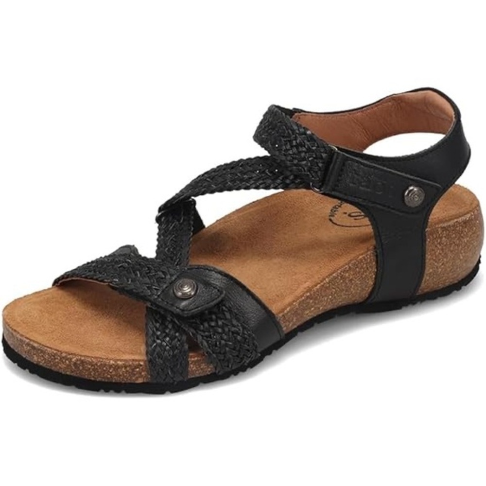 Taos‎ Footwear Women’s Black and Tan Sparkle Sandals Size 7/7.5